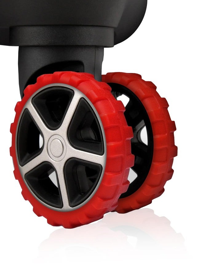 HoldFist （8 Pack） Luggage Wheel Covers for Most 8-Spinner Wheel Suitcases, Silicone Material for Mute and Shock Absorption (Red) - Image 1
